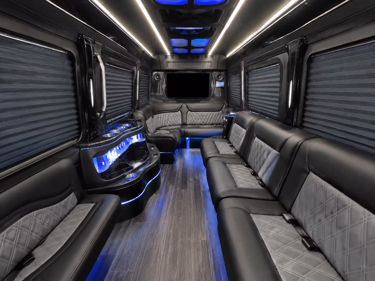 east orange 18 passenger party bus interior