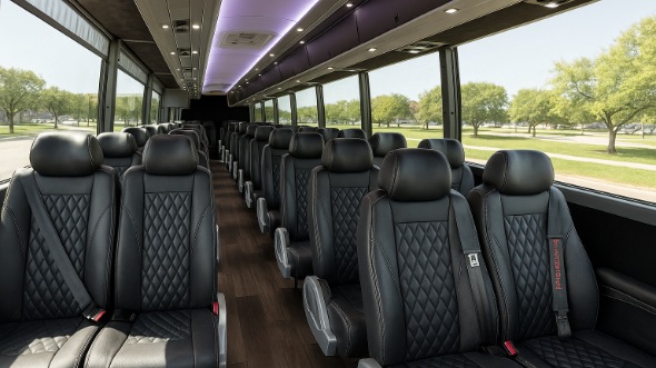 Interior of Charter Bus Company East Orange's 18 Passenger Minibus in East Orange