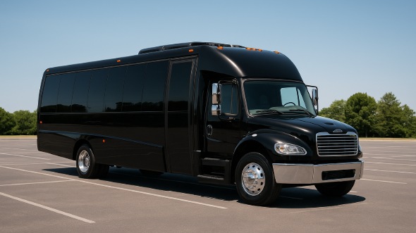 Exterior of Charter Bus Company East Orange's 25 Passenger Mini bus in East Orange