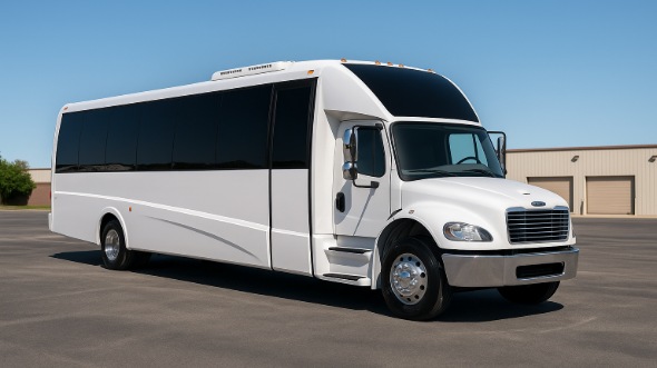 Exterior of Charter Bus Company East Orange's 30 Passenger Minibus in East Orange