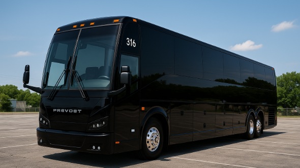 Exterior of Charter Bus Company East Orange's 54 Passenger Charter Bus in East Orange