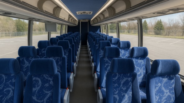 Interior of Charter Bus Company East Orange's 54 Passenger Charter Bus in East Orange