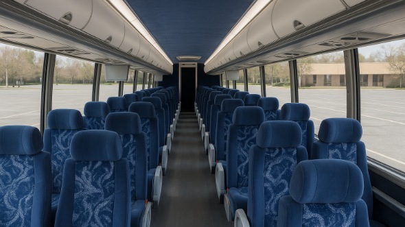 Interior of Charter Bus Company East Orange's 56 Passenger Charter Bus in East Orange