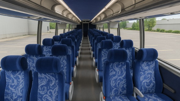 east orange 54 passenger charter bus inside