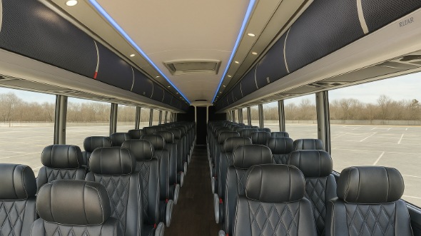 east orange 55 passenger charter bus inside