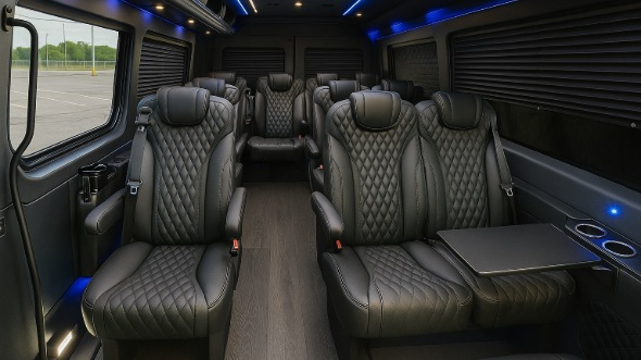 Interior of Charter Bus Company East Orange's Sprinter Van Rental With Driver in East Orange